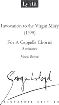 Lloyd,george - Invocation To The Virgin Mary For A Cappella - Special Products