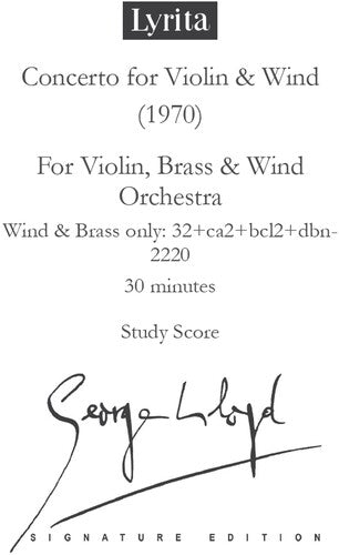 Lloyd,george - Concerto For Violin & Wind Study Score - Special Products