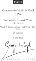 Lloyd,george - Concerto For Violin & Wind Violin Score - Special Products