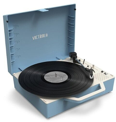 Victrola Re-Spin Bluetooth Sustainable Portable Turntable Record Player Blue