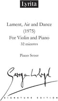 Lloyd,george - Lament Air & Dance For Violin & Piano - Special Products