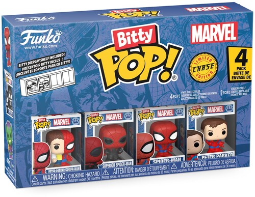 Bitty Pop Spiderman - Bitty Pop Spiderman Parker Split 4 Pack - Collectibles