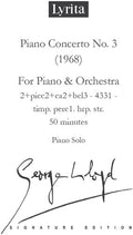 Lloyd,george - Piano Concerto No. 3 Piano Score - Special Products