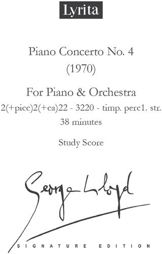 Lloyd,george - Piano Concerto No. 4 Study Score - Special Products