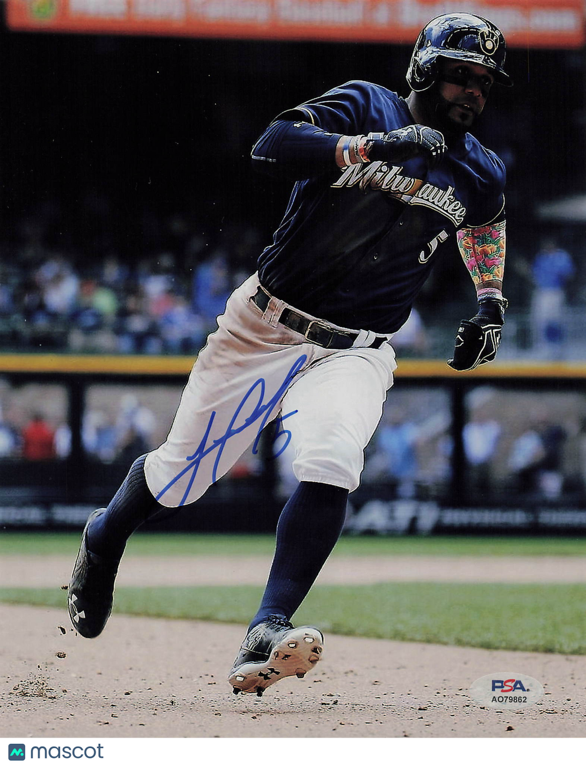Jonathan Villar Milwaukee Brewers Signed 8x10 Photo PSA