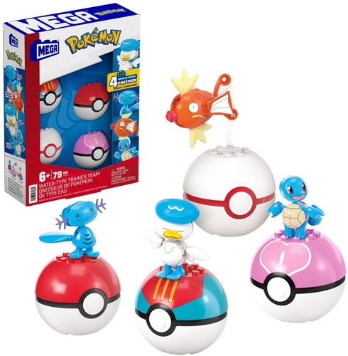 Mega Bloks Pokemon - Pokemon Water Type Trainer Team Building Toy Set - Collectibles