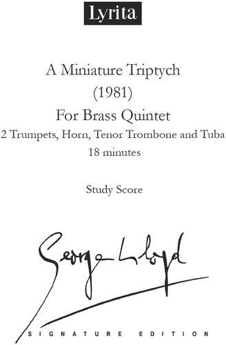 Lloyd,george - Miniature Triptych For Brass Quintet - Special Products