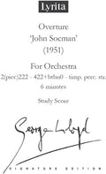 Lloyd,george - John Socman Opera, Overture - Study Score - Special Products