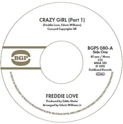 Love,freddie - Crazy Girl (part 1) / Crazy Girl (part 2) - Vinyl Record