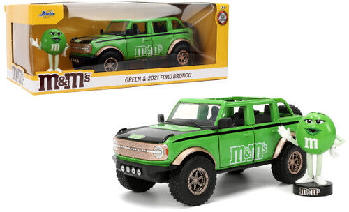 Hwr M&m '21 Ford Bronco With Green M&m Metal Fig - Hwr M&m '21 Ford Bronco With Green M&m Metal Fig - Collectibles