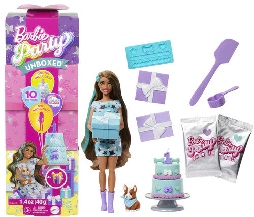 Barbie Party Unboxed - Barbie Party Unboxed Doll Pet Birthday Blue Doll - Collectibles