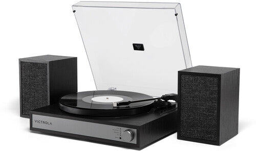 Victrola Vts1300blk Harmony Bluetooth Turntable Record Player With Speakers Black