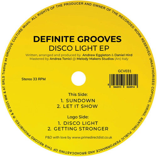 Definite Grooves - Disco Light - Vinyl Record