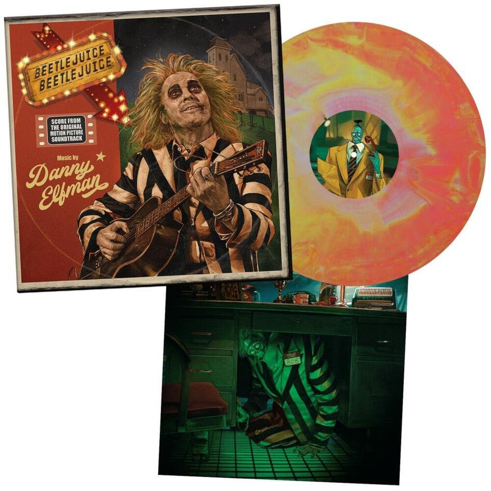 Beetlejuice Beetlejuice (Original Soundtrack) - Limited Australian Exclusive Pink & Yellow Colored Vinyl [LP] Vinyl Record