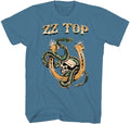 Zz Top Snake Skull Tshirt Large Blue 24zzt005a3 - Zz Top Snake Skull Tshirt Large Blue 24zzt005a3 - Apparel