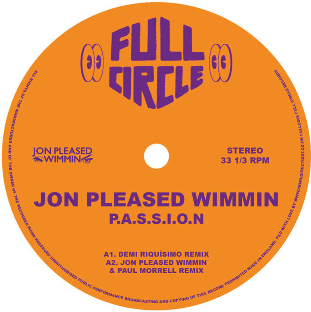 Jon Wimmin  Pleased - P.A.S.S.I.O.N. (2025 Remixes) [12" Vinyl]