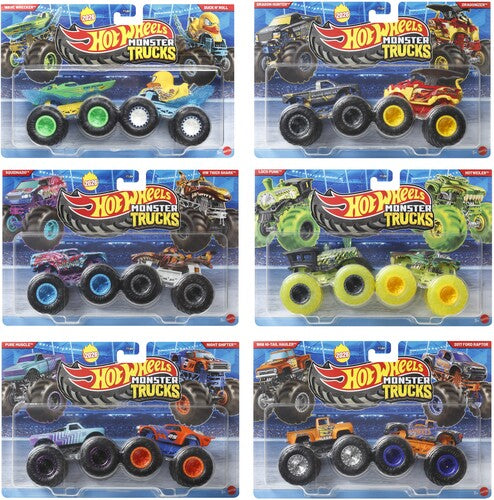 Hot Wheels Monster Trucks - Hw Monster Trucks 1 64 Demo Doubles 2pk B Asrt - Collectibles