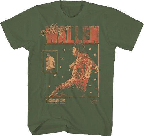 Morgan Wallen 1993 Bb Card T-shirt 1x Large Green - Morgan Wallen 1993 Bb Card T-shirt 1x Large Green - Apparel