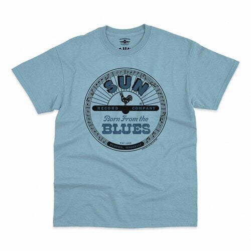 Sun Records Born Blues T-shirt Light Blue Xl - Sun Records Born Blues T-shirt Light Blue Xl - Apparel