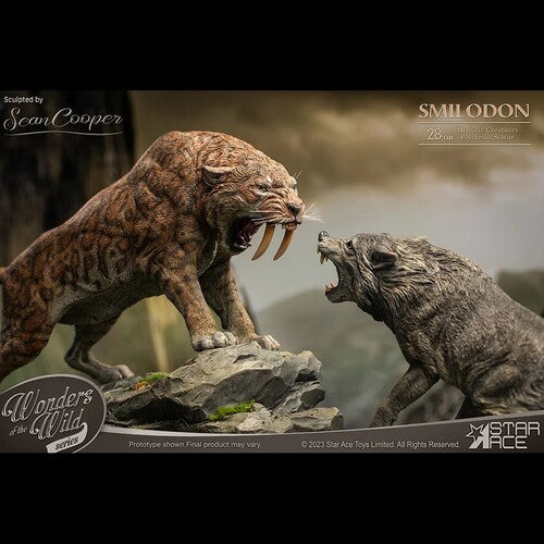Smilodon & Dire Wolf Statue Set - Smilodon & Dire Wolf Statue Set - Collectibles