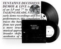 Talking Heads - Tentative Decisions: Demos & Live - Vinyl Record