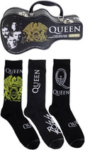 Perri's Queen Crew Socks 3 Pack Guitar Shape Tin - Perri's Queen Crew Socks 3 Pack Guitar Shape Tin - Apparel