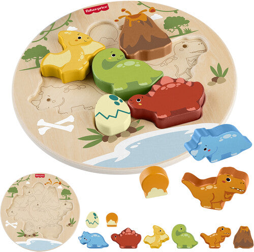 Fisher Price Wood - Wood 2 In 1 Dino Puzzle - Collectibles