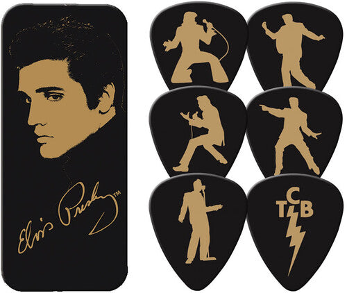 Elvis Presley Gold Portrait Pick Tin 6 Picks Inc - Elvis Presley Gold Portrait Pick Tin 6 Picks Inc - Novelties