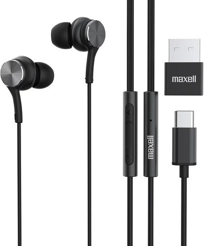 Maxell Usbc-blk Fusion X Usb-c Wired Earbud Mic Bk - Maxell Usbc-blk Fusion X Usb-c Wired Earbud Mic Bk - Headphones