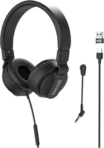 Maxell Hpbmt1 Usb-c Wired Headphone Boom Mic Black - Maxell Hpbmt1 Usb-c Wired Headphone Boom Mic Black - Headphones