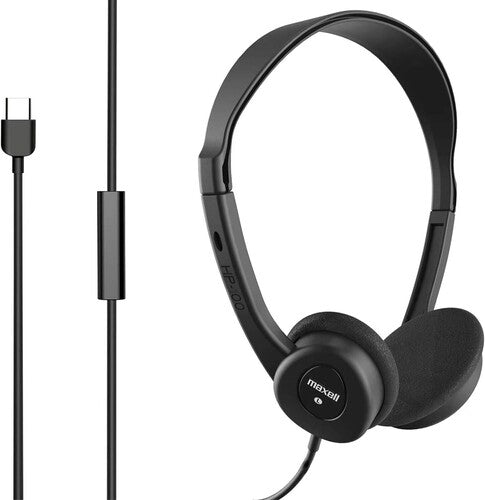 Maxell Hp-101 Usb-c Wired Headphone With Mic Black - Maxell Hp-101 Usb-c Wired Headphone With Mic Black - Headphones