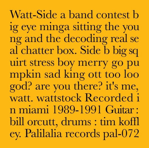 Watt - Recorded In Miami 1989-1991 - Vinyl Record