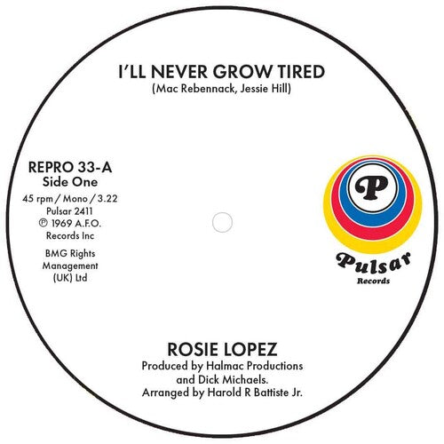 Lopez,rosie - I'll Never Grow Tired / Too Hot To Hold - Vinyl Record