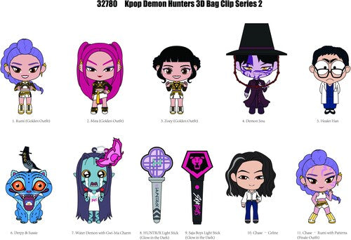 Kpop Demon Hunters Series2 3d Foam Bag Clip 24pc B - Kpop Demon Hunters Series2 3d Foam Bag Clip 24pc B - Collectibles
