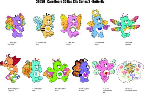 Care Bears Series3 3d Foam Bag Clip 24pc Blind Bag - Care Bears Series3 3d Foam Bag Clip 24pc Blind Bag - Collectibles
