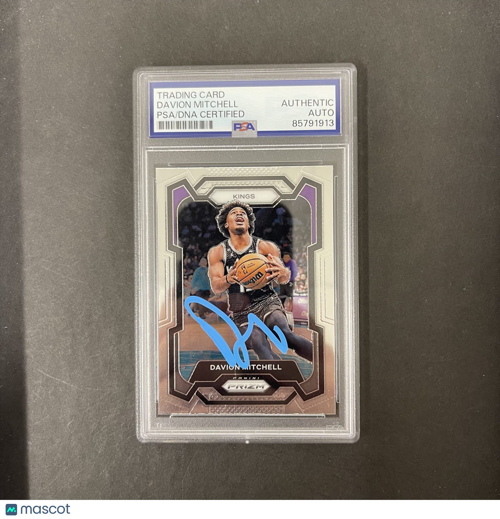2023-24 Panini Prizm Basketball#227 Davion Mitchell Signed Card PSA Autographed
