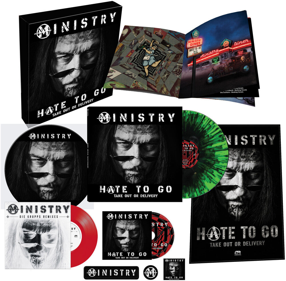 Pre-Order: Ministry - Hate To Go - Take Out Or Delivery [Deluxe Box - Black/Green Splatter] Vinyl Record