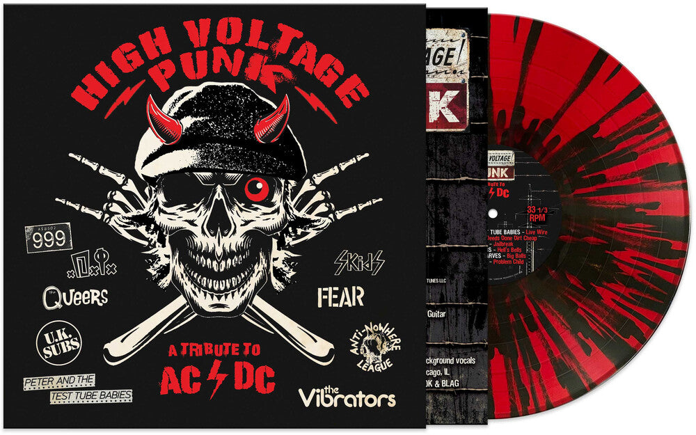 PRE-ORDER: HIGH VOLTAGE PUNK - A TRIBUTE TO AC/DC [Black / Red Splatter] Vinyl Record