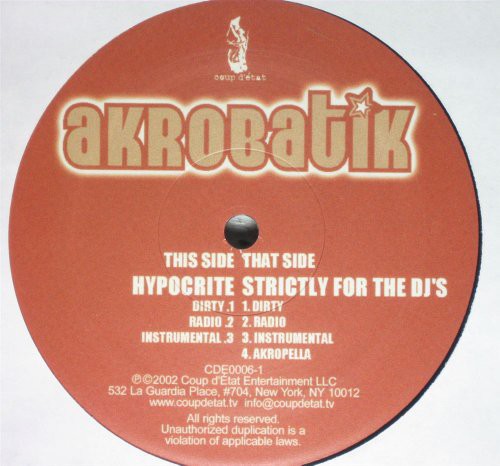 Akrobatik - Hypocrite / Strictly For The Dj's - Vinyl Record