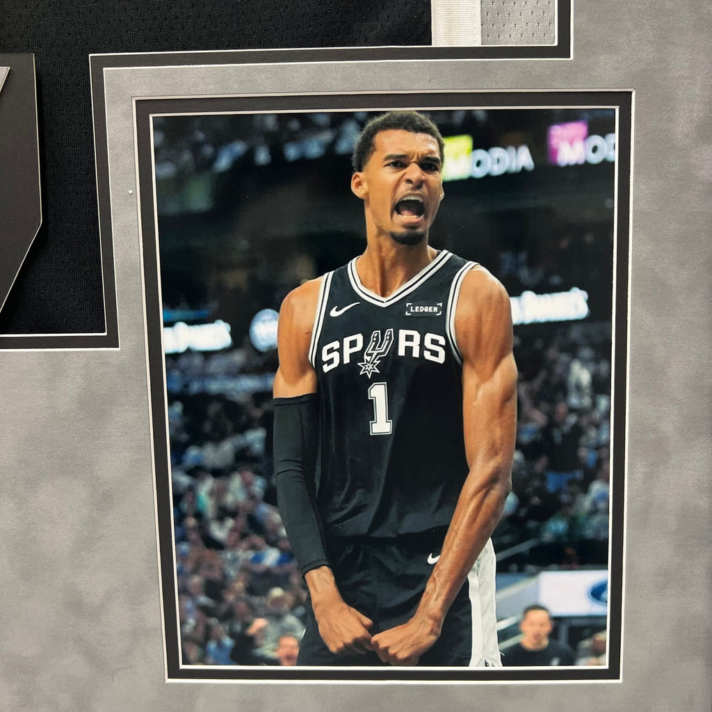 Victor Wembanyama Custom Framed Signed San Antonio Spurs Jersey PSA Autographed
