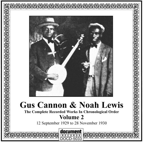 Cannon,gus / Lewis,noah - Complete Recorded Works 2 (1929-30) - Music CD