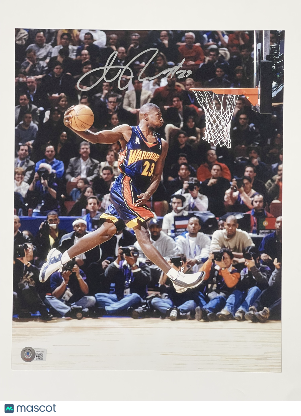 Jason Richardson Golden State Warriors Signed Basketball 11x14 Photo BAS