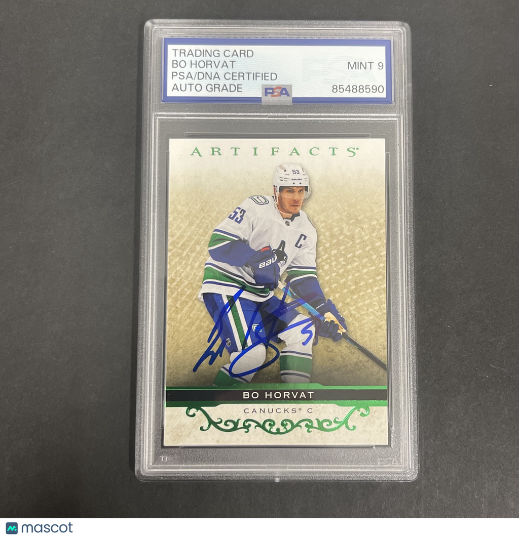 2021 Upper Deck Artifacts #1 Bo Horvat signed card PSA Auto 9 Canucks