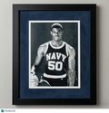 David Robinson Navy Midshipmen Signed Basketball 12x18 Custom Framed Photo PSA