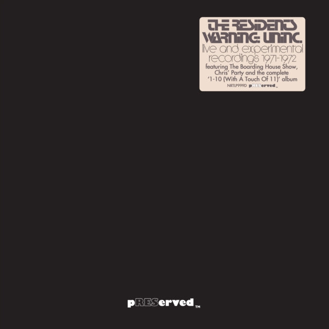Residents - Warning: Uninc.: Live & Experimental Recordings 1971-1972 (2LP) & Wormwood (2LP)
