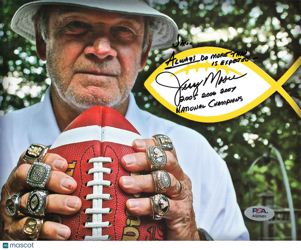 Jerry Moore Appalachian State Mountaineers Signed Football PSA Autographed
