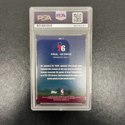 2025 Topps 8-Bit Ballers #8B-7 Paul George Signed Card Auto PSA Slabbed 76ers