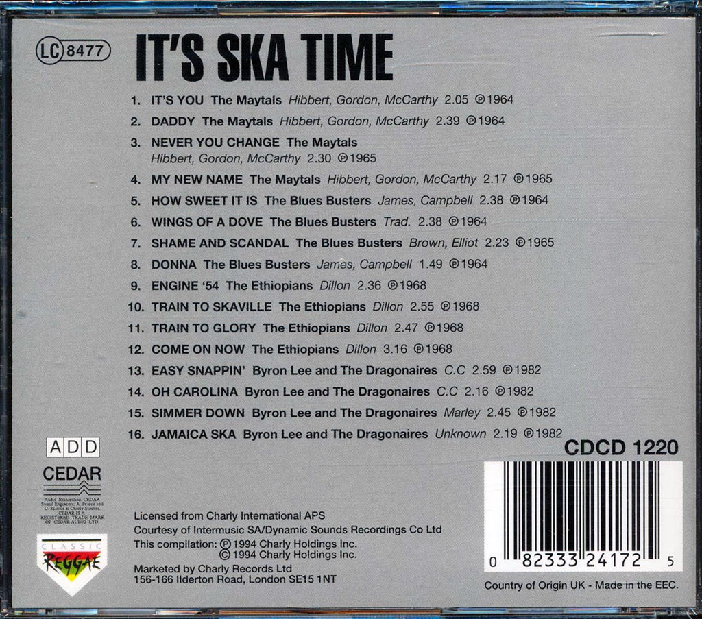 Toots & The Maytals, Byron Lee, The Blues Busters, The Ethiopians, Etc. - It's Ska Time Music CD