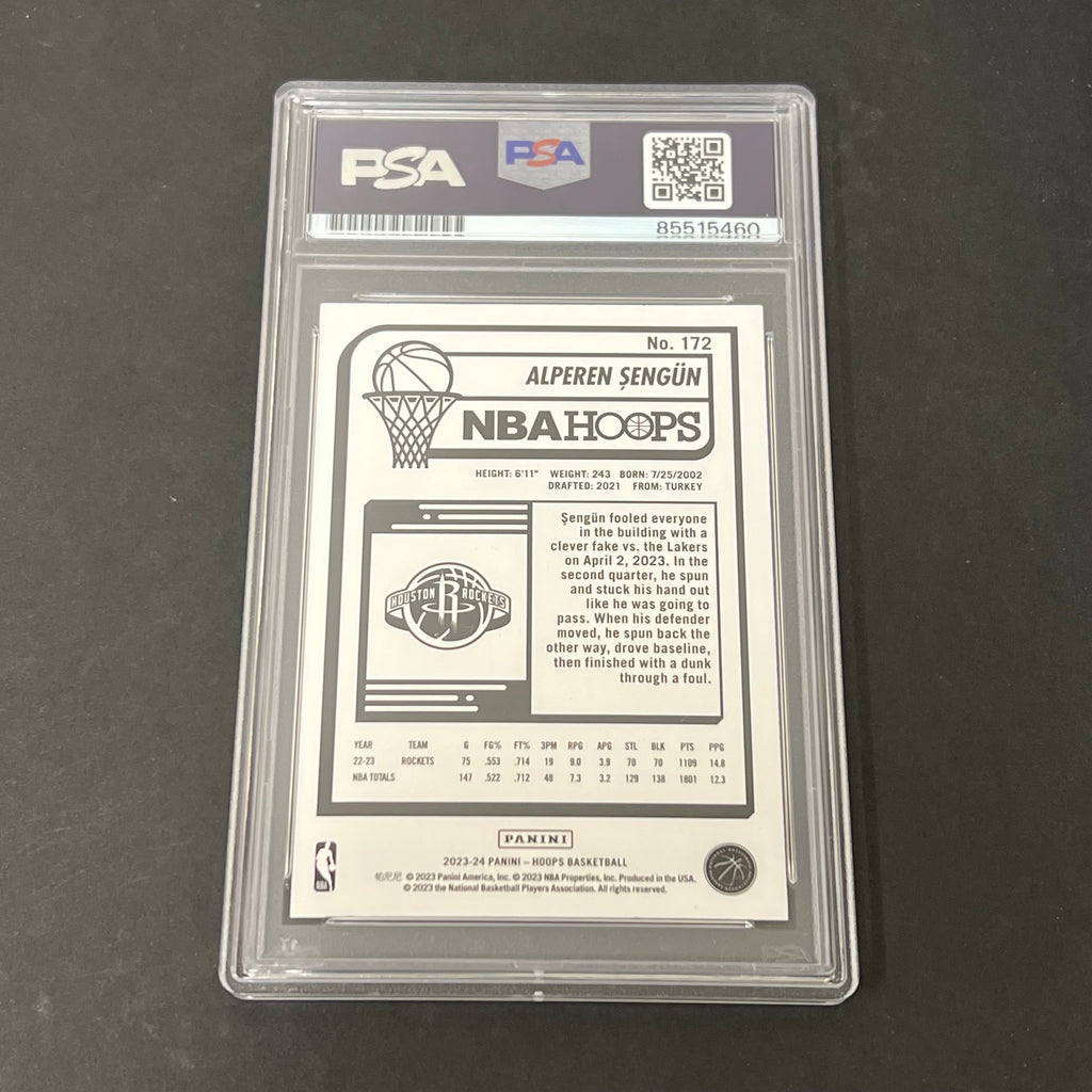 2023-24 Panini NBA Hoops #172 Alperen Sengun signed card PSA