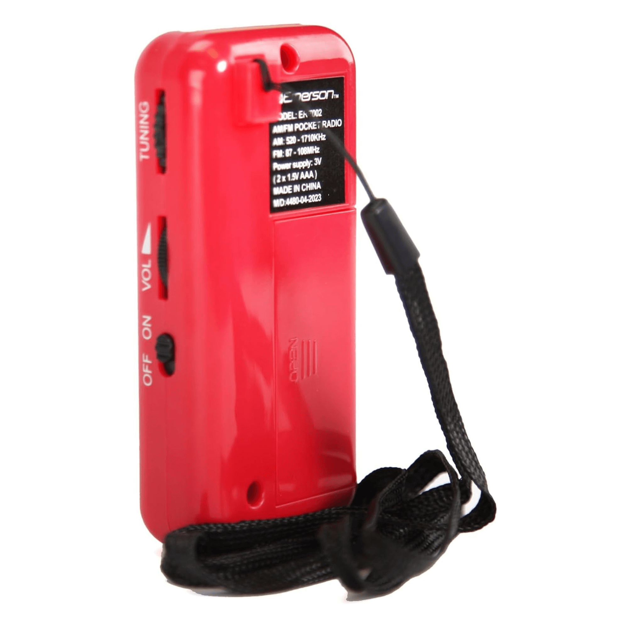 Emerson Portable AMFM Radio with Earbuds and Wide Frequency Range of Stations